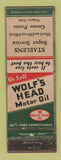 Matchbook Cover - Wolf's Head oil Staelens oil gas Grosse Pointe MI WORN