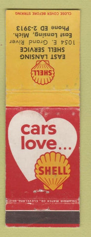 Matchbook Cover - Shell oil gas East Lansing MI WORN