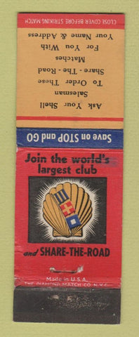 Matchbook Cover - Shell oil gas  WEAR