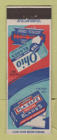 Matchbook Cover - Ohio Blue Label Razor Blades