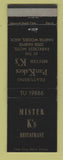 Matchbook Cover - Mister K's Restaurant Harper Woods MI WEAR