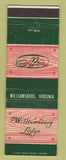 Matchbook Cover - Williamsburg Lodge VA