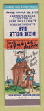 Matchbook Cover - Dixie Belle Bar Detroit MI hillbilly