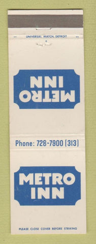 Matchbook Cover - Metro Inn Romulus MI