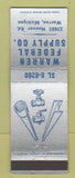 Matchbook Cover - Warren Federal Supply Warren MI pipe tubing fittings