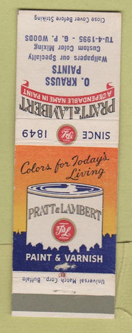 Matchbook Cover - Pratt Lambert Paint O Krauss Grosse Pointe Woods MI