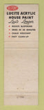 Matchbook Cover - DuPont Lucite House Paint Eastown Detroit MI