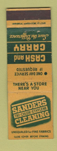 Matchbook Cover - Sanders Tri Chlor Ethylene Cleaner Laundry