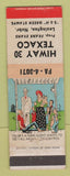 Matchbook Cover - Hiway 30 Texaco oil gas Lexington NE hillbilly WEAR
