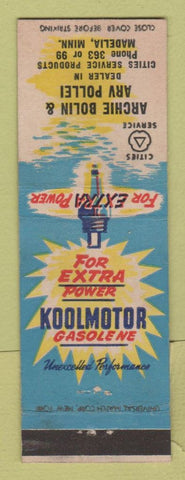 Matchbook Cover - Cities oil gas Archie Bolin Arv Pollei Madelia MN