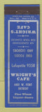 Matchbook Cover - Wright's Cafe Detroit MI