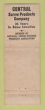 Matchbook Cover - Central Screw Products Detroit MI