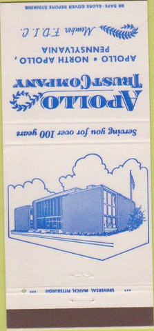 Matchbook Cover - Apollo Trust Company North Apollo PA 30 Strike