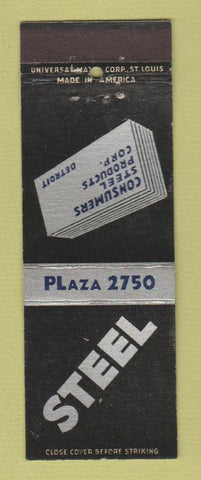 Matchbook Cover - Consumers Steel Products Detroit MI