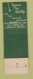 Matchbook Cover - WO Barnes Metal Cutting Saws Detroit MI