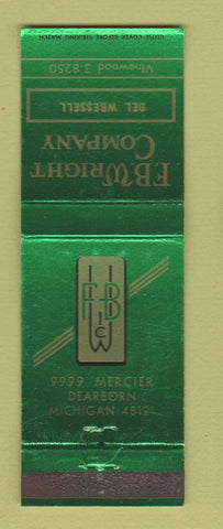 Matchbook Cover - FB Wright Company Dearborn MI v belts rubber