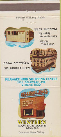 Matchbook Cover - Western Savings Bank Buffalo NY 30 Strike