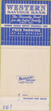 Matchbook Cover - Western Savings Bank Buffalo NY 30 Strike
