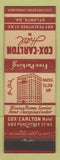 Matchbook Cover - Cox Carlton Hotel Atlanta GA