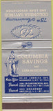 Matchbook Cover - Columbia Savings Amityville LI NY 30 Strike