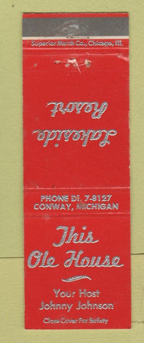 Matchbook Cover - This Ole House Lakeside Resort Conway MI WEAR