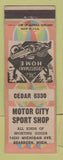 Matchbook Cover - Motor City Sport Shop Dearborn MI Sporting Goods