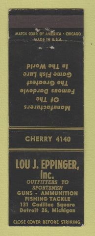 Matchbook Cover - Lou Eppinger Sporting Goods Detroit MI