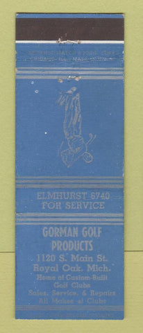 Matchbook Cover - Gorman Golf Products Royal Oak MI ADVANCE