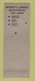 Matchbook Cover - House of Nine Women's Clothes Detroit MI