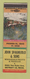 Matchbook Cover - John Spagnuolo Sons Fruit Detroit MI