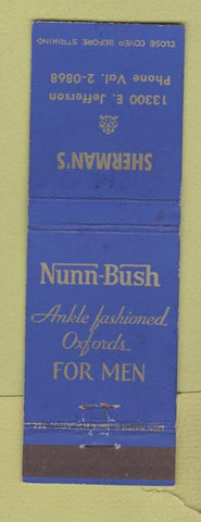 Matchbook Cover - Nunn Bush Men's Shoes Sherman's Detroit MI