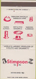 Matchbook Cover - Stimpson Grommets Cranston RI 30 Strike