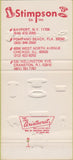 Matchbook Cover - Stimpson Grommets Cranston RI 30 Strike