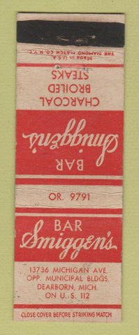 Matchbook Cover - Bar Smiggen's Restaurant Dearborn MI WEAR