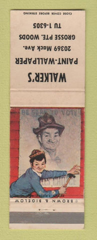 Matchbook Cover - Walker's Paint Wallpaper Grosse Pointe Woods MI