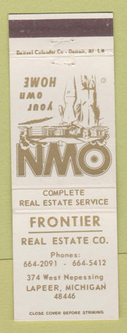 Matchbook Cover - Frontier Real Estate Lapeer MI
