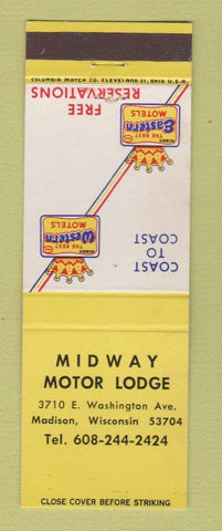 Matchbook Cover - Midway Motor Lodge Madison WI Best Western