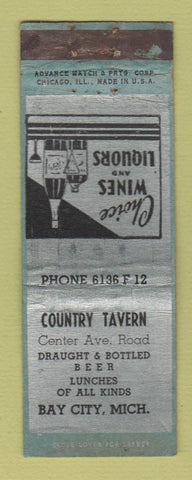 Matchbook Cover - Country Tavern Bay City MI ADVANCE WORN