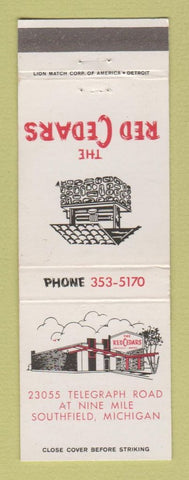 Matchbook Cover - Red Cedars Restaurant Southfield MI