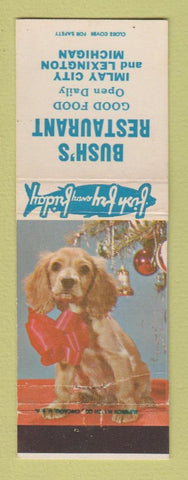 Matchbook Cover - Bush's Restaurant Imlay City Lexington NE Christmas WEAR