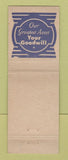 Matchbook Cover - Hnson Chevrolet Detroit MI Allen Verbrugge WEAR