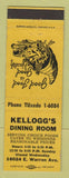 Matchbook Cover - Kellogg's Dining Room Detroit MI WEAR