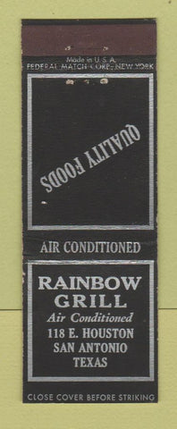 Matchbook Cover - Rainbow Grill San Antonio TX Federal