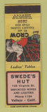 Matchbook Cover - Swede's Hut Vallejo CA WEAR
