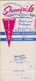 Matchbook Cover - Shangri-La Motel Weirs NH 30 Strike