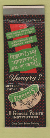 Matchbook Cover - Francois Restaurant Goose Pointe MI WEAR