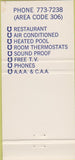 Matchbook Cover - Horseshoe Lodge Swift Current SK 30 Strike