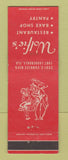 Matchbook Cover - Wolfie's Restaurant Fort Lauderdale FL