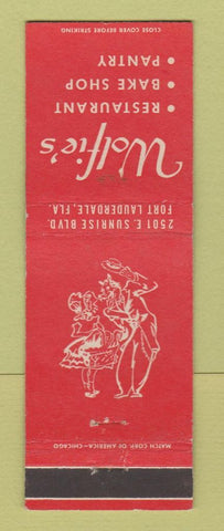 Matchbook Cover - Wolfie's Restaurant Fort Lauderdale FL