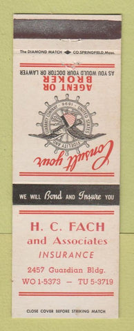 Matchbook Cover - HC Fach Insurance Detroit?